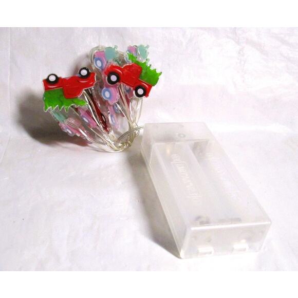 Christmas House LED String Lights Red Truck with Holly 10 Count 3 Ft DIY Crafts - Picture 4 of 5